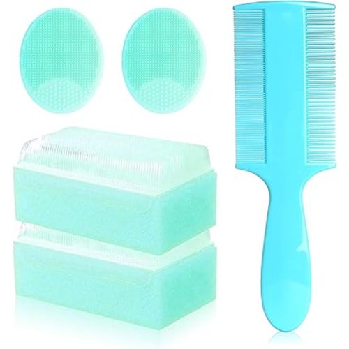 Cradle Cap Brush for Babies, 5Pcs Cradle Cap Treatment Set with Soft Bristle Brushes Silicone Scrubber Long Comb for Newborn Bathing Essentials Baby Brush and Comb Set (Green)
