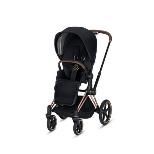 CYBEX Priam Stroller with Rose Gold Frame and Premium Black Seat