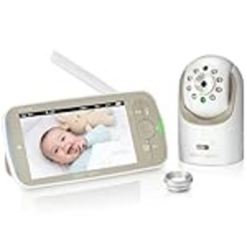 Infant Optics DXR-8 PRO - Patented Active Noise Reduction (ANR), 5” HD Video Baby Monitor with 1 Camera, No WiFi, Hack-Proof,Pan Tilt Zoom, Interchangeable Lens
