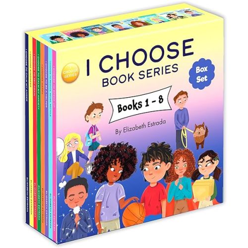 I Choose Box Set includes Books 1-8: I Choose to Calm My Anger, I Choose Kindness, I Choose to Try Again, I Choose to Calm My Anxiety, I Choose Happy, I ... Reuse, and Recycle, I Choose to Speak Up Paperback – May 8, 2023