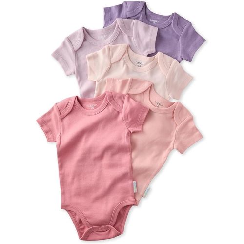 Butterblu Avery 5-Pack Short Sleeve Bodysuits 100% Organic Cotton Baby Clothes for Boys and Girls