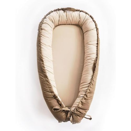 Baby Lounger, Baby Nest Cover for Baby, Reversible & Breathable Cotton, Adjustable Baby Floor Seat for Tummy Time, Portable Infant Lounger, Essentials for Newborns