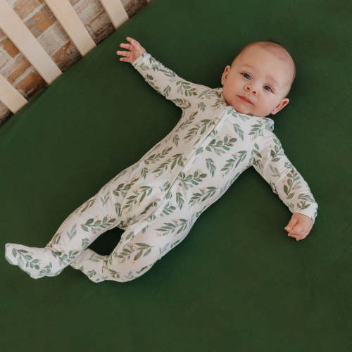 Zip-Up Footie Pajama - Fern 0-3mo size