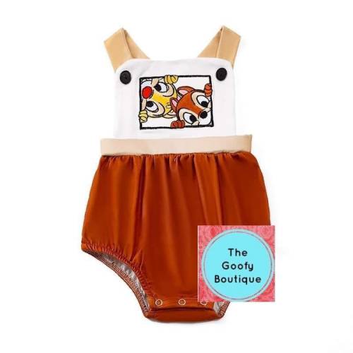Chip and Dale baby bubble romper Sunsuit embroidered Disney Baby Clothes