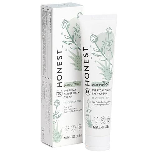 The Honest Company Organic Baby Diaper Rash Cream | Moisturizing + Calming Zinc Oxide Ointment | NSF Certified, Cruelty Free | 2.5 oz