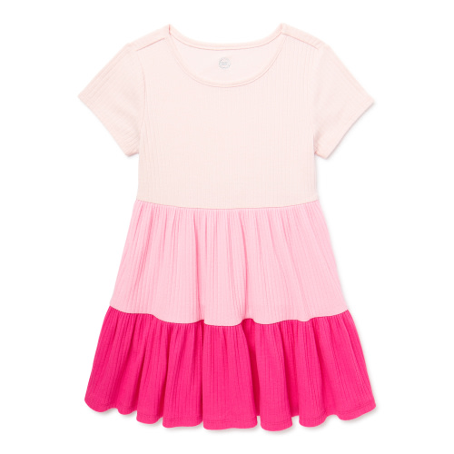 Wonder Nation Toddler Girl Play Dress with Tiered Skirt, Sizes 12M-5T