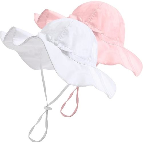 FURTALK Baby Girl Sun hat Summer Beach Hats with UPF 50+ Sun Protection Wide Brim Toddler Sun Hat Cap