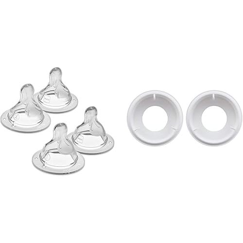 MAM Bottle Nipples Mixed Flow Pack Level 0 & 1 with Anti Colic Valve Replacements for MAM Easy Start Bottles, 4 Pack