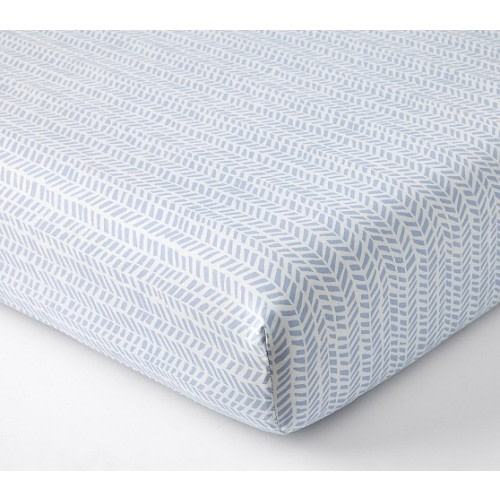 Percale Chevron Crib Sheets | Pottery Barn Kids