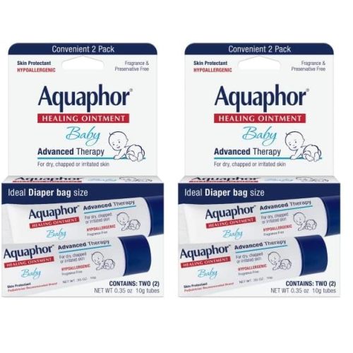 Aquaphor Baby Healing Ointment To-Go Pack - Advanced Therapy for Chapped Cheeks and Diaper Rash -2 Count(Pack of 2)
