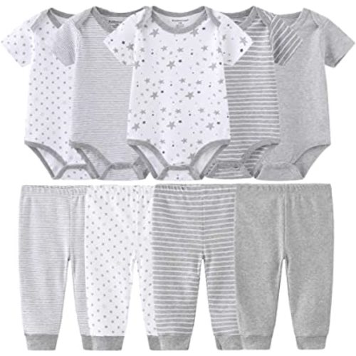 Baby Layette Set Baby Boys' 9-Piece Bodysuits Pants Set Toddler Girl Boy Unisex Baby Gift Sets