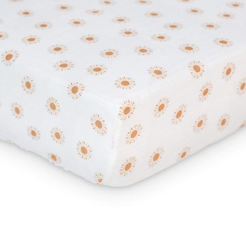 Lulujo Muslin Crib Sheets - Fitted Crib Mattress Sheets for Boys and Girls - 28"x 52", 1 Pack (Suns)