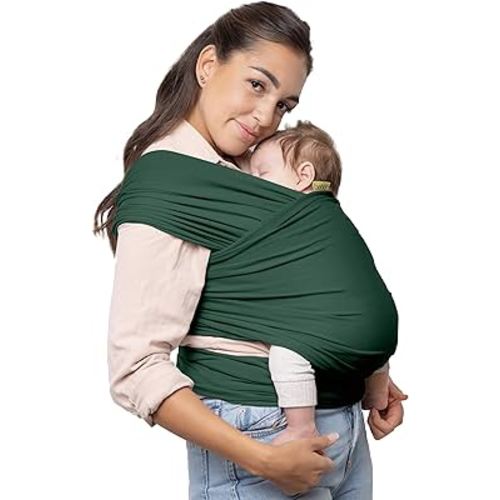 Boba Baby Wrap Carrier – Original Baby Sling Carrier for Newborns (7–35 lbs), Soft, Secure, Hands-Free & Ergonomic, Ideal for Comfortable Bonding, New Parents (Serenity Rainforest)