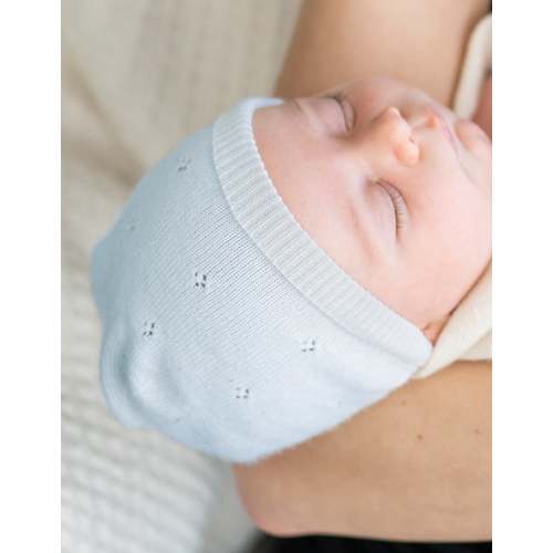 Mini Cotton & Cashmere Blue Knitted Baby Hat | Seraphine