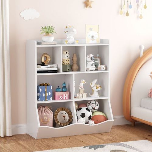 Garvee 3-tier Kids Bookshelf And Bookcase For Storage Books And Toys,multi Shelf With Cubby Cabinet For Kids Bedroom,playroom And Nursery