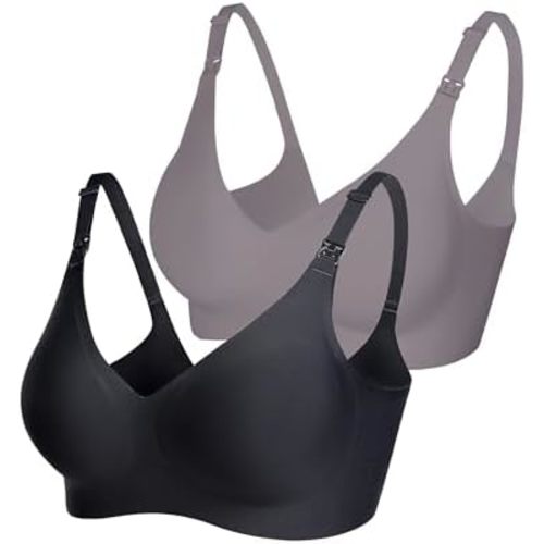 Vinfact Smooth Nursing Bras for Breastfeeding Seamless Maternity Bras for Pregnancy Wireless Bralette with Extra Bra Extender