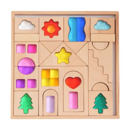 **Pre-order (Ships in 2-3 Weeks)**45-Piece Dreamlight Village Lucite Block Set with Wooden Tray