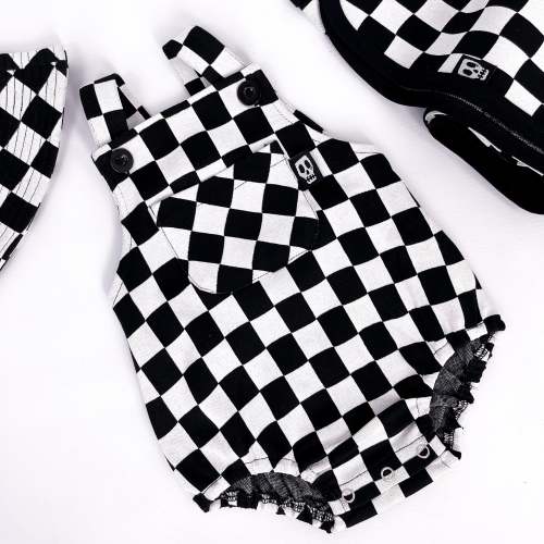 CHECKERBOARD BABY ROMPER