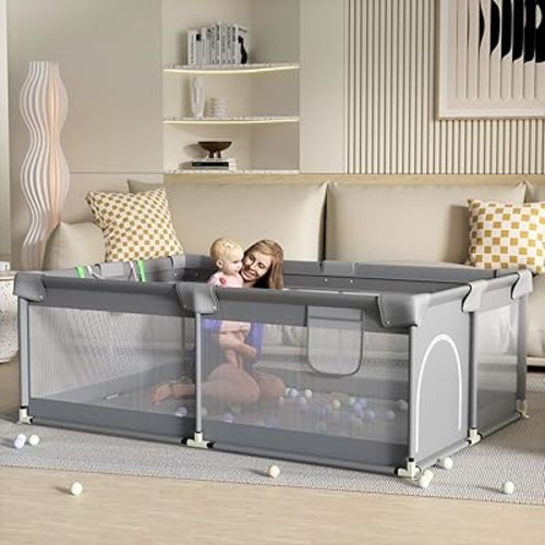 Baby Playpen Play Pens for Babies and Toddlers, 71"x50" Baby Play Yard Indoor Activity Center, Baby Fence Sturdy Safety Playard with Anti Slip Suction Cups