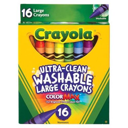 Crayola 16ct Ultra Clean Washable Large Crayons Classroom Supplies for Preschool Teachers Toddler School Supplies Ages 3+