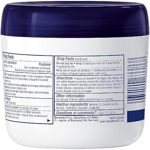 Aquaphor Baby Healing Ointment Advanced Therapy Skin Protectant, Dry Skin and Diaper Rash Ointment, 14 Oz Jar