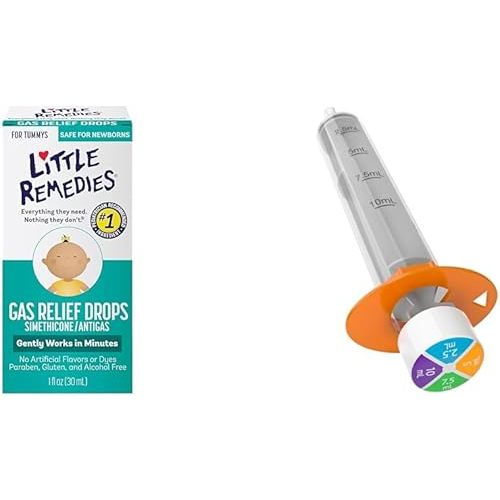 Little Remedies Gas Relief Drops & Ezy Dose Kids Oral Syringe Bundle | 1 oz. & 10 mL