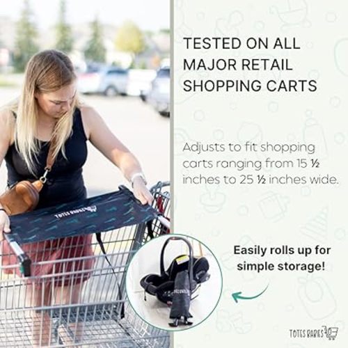 Totes Babies - Car Seat Carrier for Shopping Carts, Allows Babies, Newborns, Infants and Toddlers to Stay Snug or Sleeping in Car Seat While Parents Shop, As Seen on Shark Tank