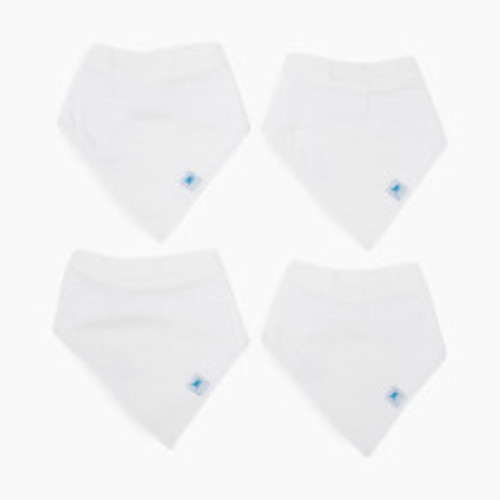 Little Unicorn Cotton Muslin with Fleece Bandana Bib 4-Pack - White