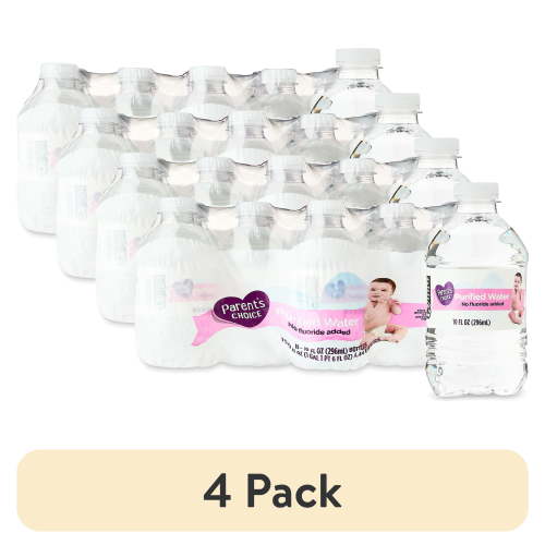 (4 pack) Parent's Choice Purified Water, 10oz, 15 Pack Bottles