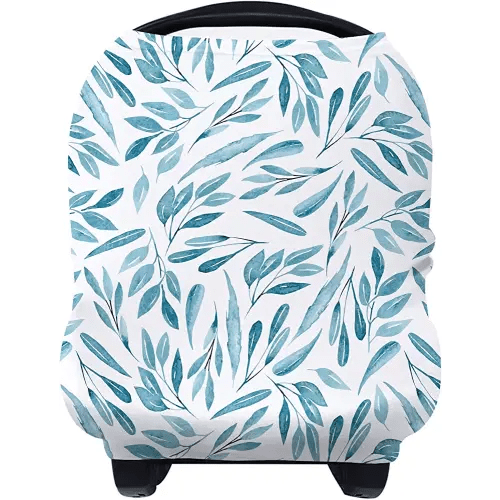 Yoofoss Nursing Cover Breastfeeding Scarf - Baby Car Seat Covers, Infant Stroller Cover, Strechy Carseat Canopy for Boys and Girls (Leaves)