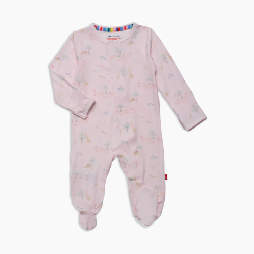 Magnetic Me Modal Magnetic Footie - Serene Safari-Pink, 0-3 M