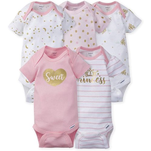 Gerber baby-girls 5-pack Short Sleeve Variety Onesies Bodysuits