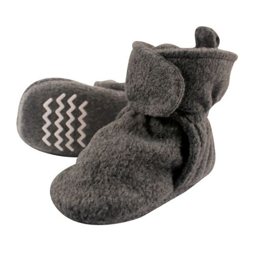 Hudson Baby Baby and Toddler Cozy Fleece Booties, Dark Gray, Size: 0-6 months