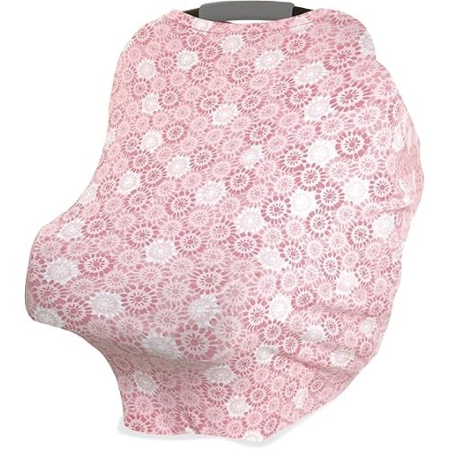 aden + anais Comfort Knit 6-in-1 Super Soft Cotton with Spandex Multi-Use Cover for Car Seat, Nursing, Cart, Baby Swing, High Chair, Infinity Scarf, Sunburst