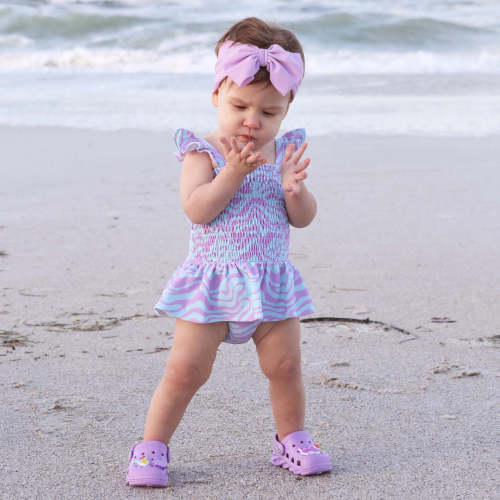 Smocked One-Piece with Ruffle Skirt | Wavy Days