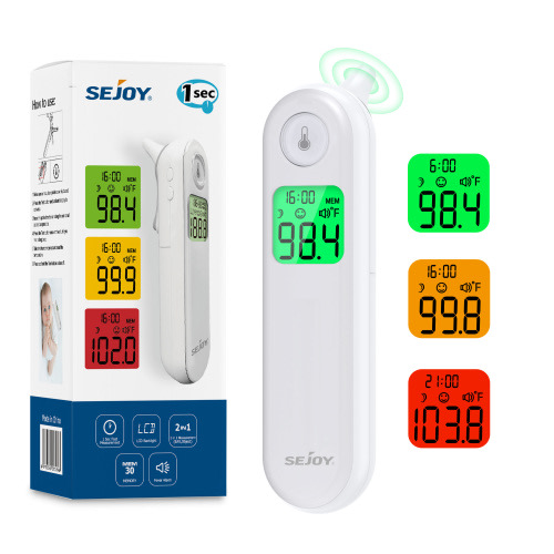 Sejoy Ear Thermometer for Adults, Kids and Babies, Fever Alert,Digital Infrared, with Probe Covers,White,DET-1013