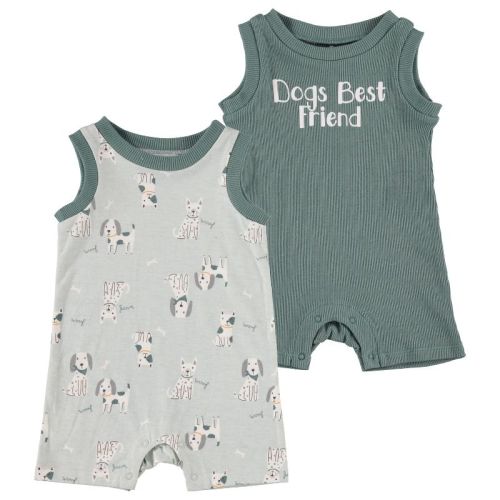 Chick Pea Baby Boy Romper Newborn Essentials Summer Tanktop 2 Pc Set Animal Wild Zoo 0-3m - Wild Zoo