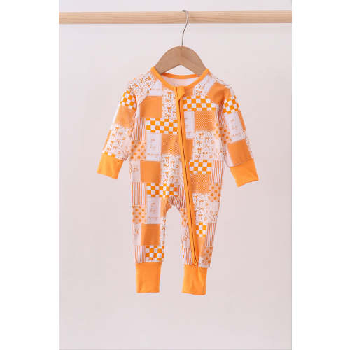 Tennessee floral checkered long sleeve bamboo romper