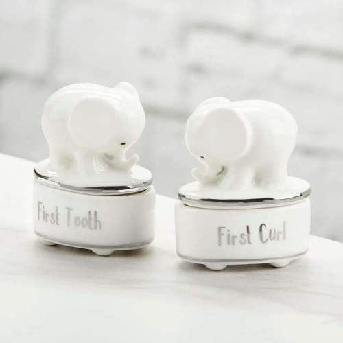 First Tooth & First Curl Ceramic Keepsake Set