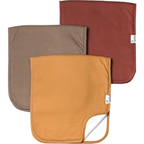 Copper Pearl Premium Baby Burp Cloths - 3-Pack Large Cotton Burp Cloths, Extra Soft Spit Up Rags with 3 Absorbent Layers, Perfect for Baby Boy and Baby Girl Gifts (21" x 10" Size, Dune Set)