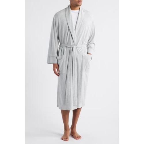 Shawl Collar Heathered Cotton & Modal Blend Robe, Medium/Large