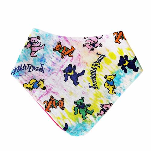 Dancing Bears baby bandana bib Deadhead GratefulDead rock and roll baby drool bib dribble bib baby shower gift music baby
