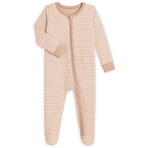 Colored Organics Baby Zip-Up Footed Sleeper with 2-Way Zipper - Newborn Organic Cotton Pajamas