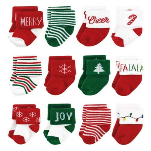 Hudson Baby Terry Socks, 12 Pack, 0-12 Months