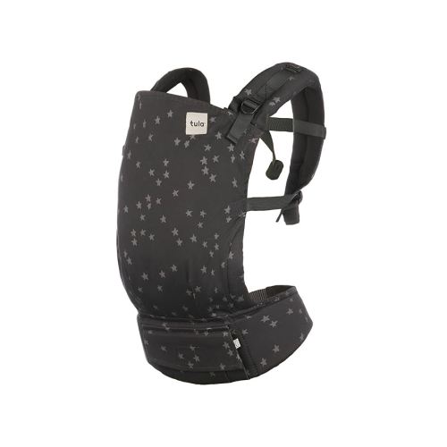 Baby Tula Linen Toddler Carrier 25-60 lbs, Adjustable Ergonomic Carrier w/Multiple Front & Back Carry Positions - Plant-Based Fabric - Supportive, Hypoallergenic, Breathable - Discover (Black/Stars)