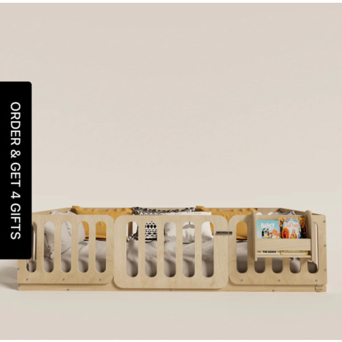 Montessori Floor Bed With Lockable Center Door – Montoddler