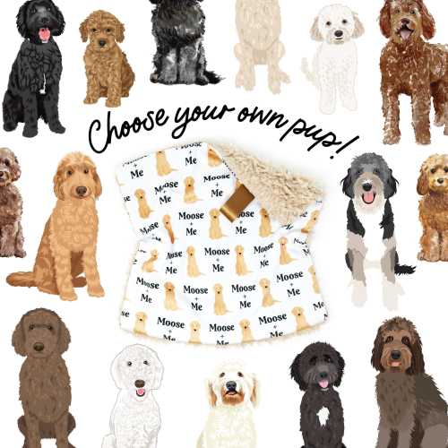 Lovey: Personalized Goldendoodle. Dog and Me Baby Gift. Names. Dogs. Puppies. Dog Owner New Parent Gift. Custom Dog Gift. Dog Nursery.
