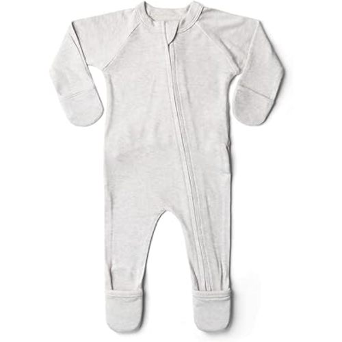 Goumi Bamboo Organic Cotton Sleep and Play Footie - 3-6m Storm Gray Footie