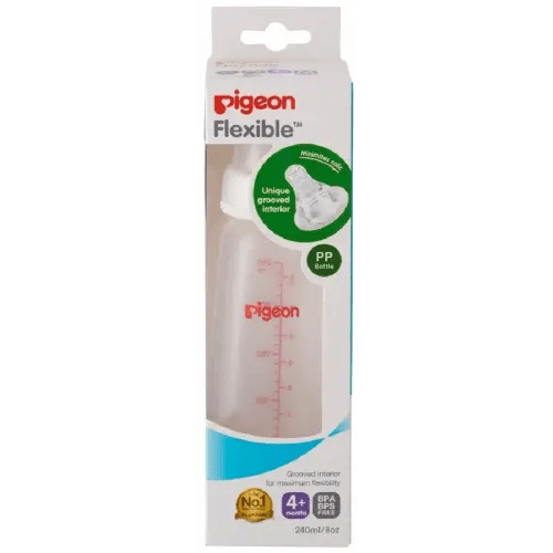 Pigeon Slim Neck PP Bottle with Flexible Peristaltic Teat - 240ml | Baby Bunting AU