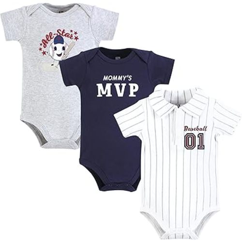 Hudson Baby Infant Boy Cotton Bodysuits, All Star Polo, 9-12 Months